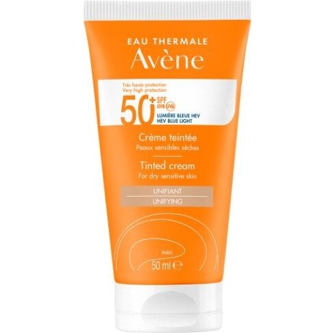 Крем для лица и шеи Avene солнцезащитный для сухой и чувствительной кожи тонирующий SPF50+ 50 мл