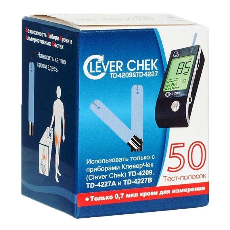 Clever Chek тест-полоски к глюкометру ТД-4209 50 шт.