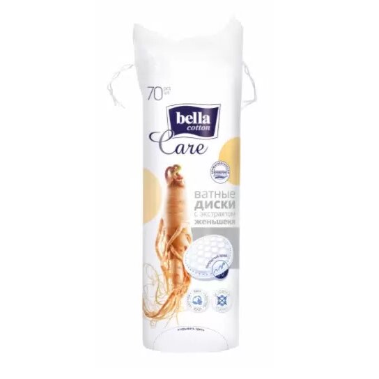 Ватные диски Bella Cotton Care с экстрактом женьшеня x70