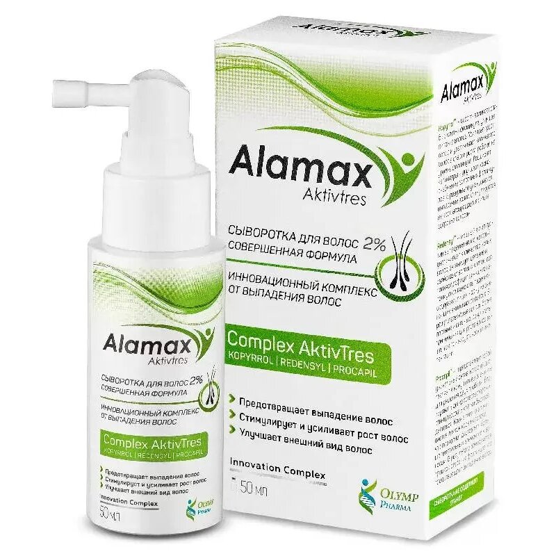 Аламакс сыворотка для волос 2% совершенная формула 50 мл