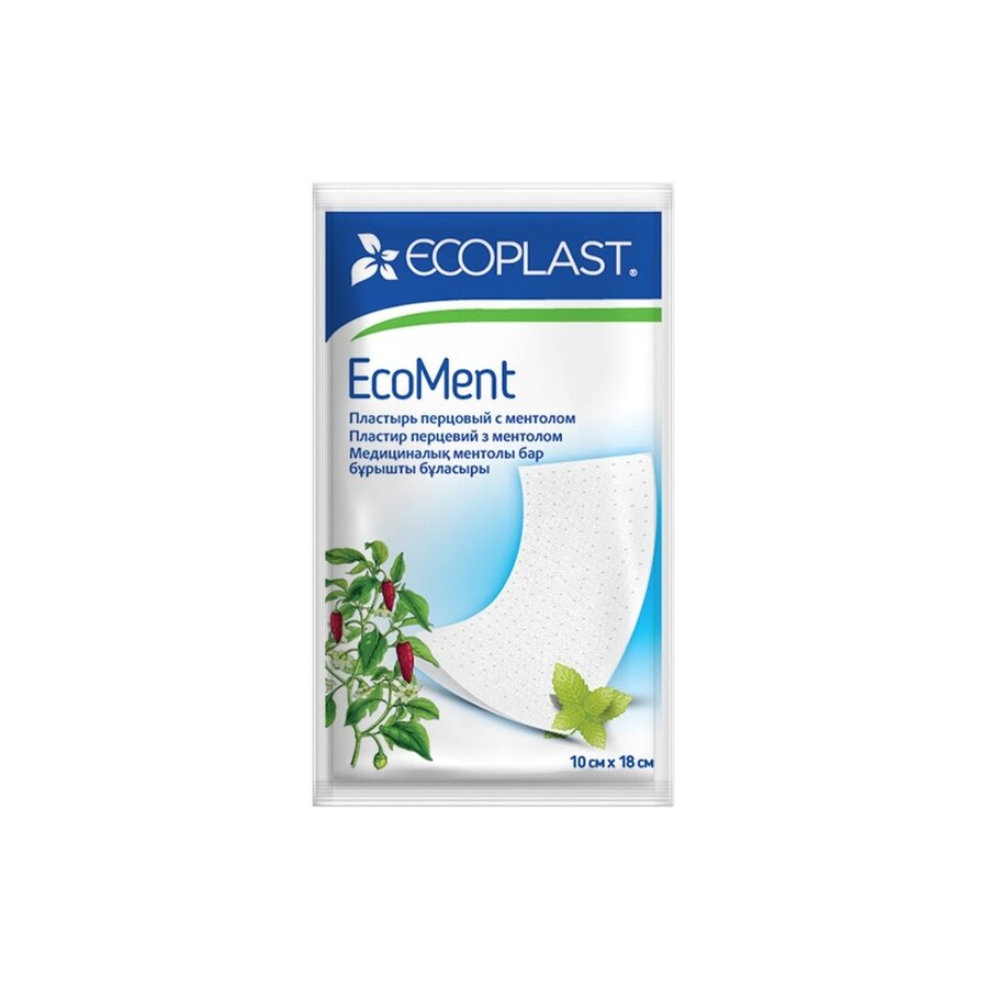 Пластырь перцовый с ментолом Ecoplast ECOMENT 10х18 см