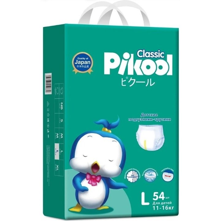 Подгузники-трусики детские Pikool Classic L 11-16 кг 54 шт.