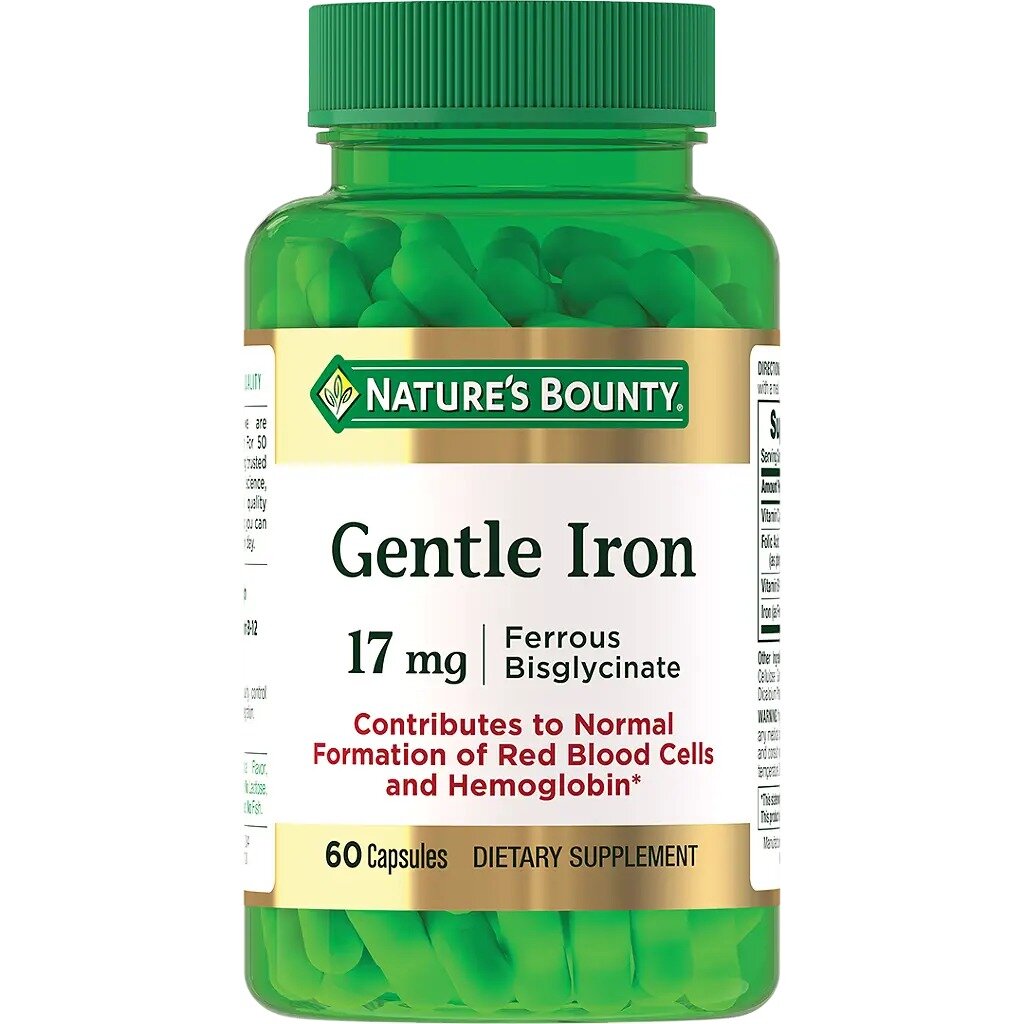 Легкодоступное железо Nature's Bounty капсулы 17 мг 60 шт.