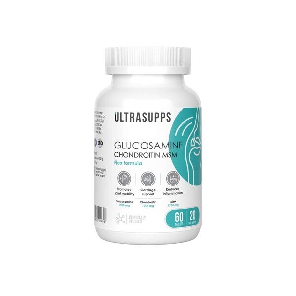 Глюкозамин+Хондроитин+МСМ комплекс UltraSupps таблетки 60 шт.