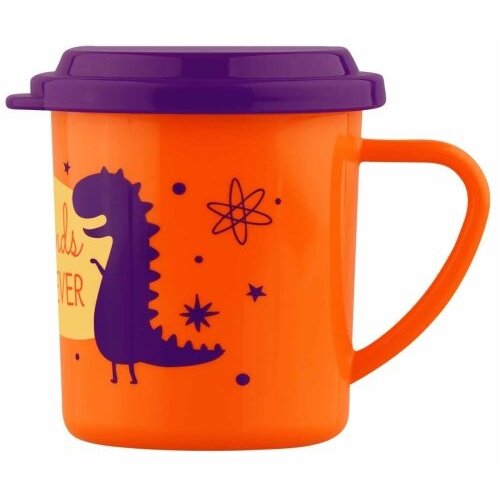 Кружка тренировочная Лабби (Lubby) 12+ с крышкой динозаврик 180 мл