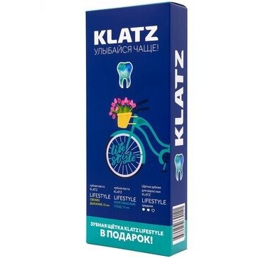 Набор Klatz lifestyle: Зубная паста свежее дыхание 75 мл + комплексный уход 75 мл + зубная щетка средняя
