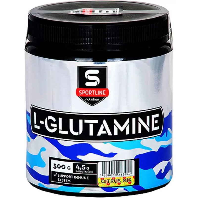 Глютамин SportLine L-Glutamine Powder цитрусовый микс 500 г