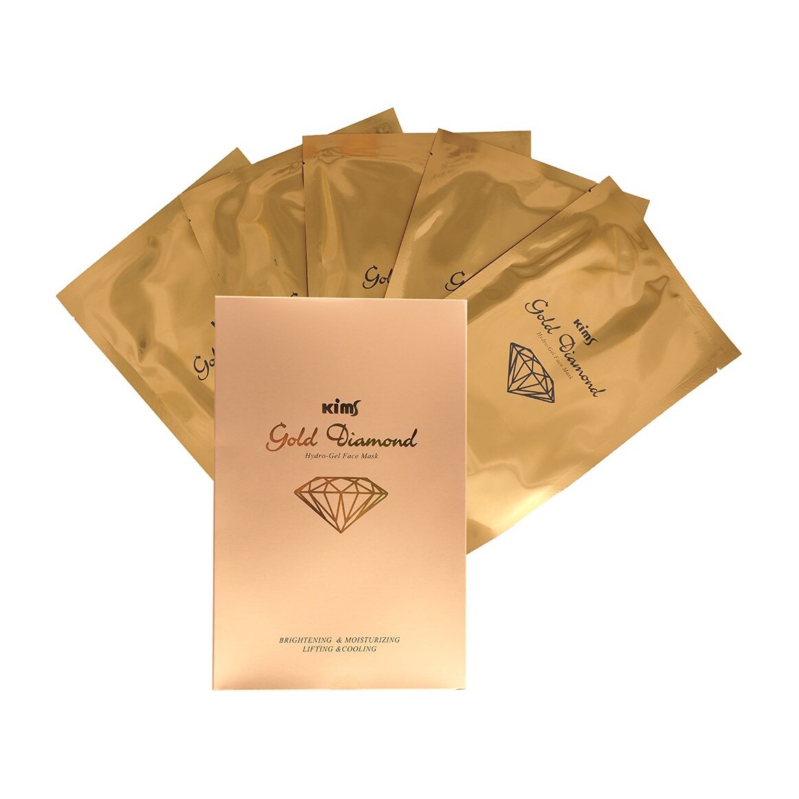 Набор масок для лица гидрогелевые золотые Kims Gold Diamond Hydro-Gel Face Mask 5 шт.