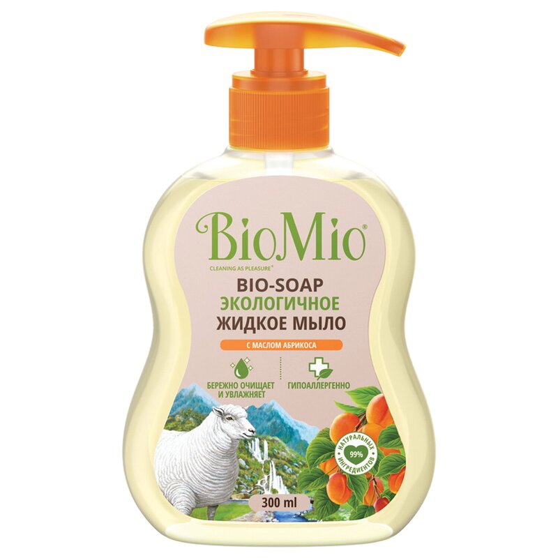 Biomio мыло жидкое экологичное 300мл с маслом абрикоса