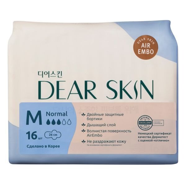 Прокладки гигиенические Dear Skin Regular Air Embo Sanitary Pad 16 шт.
