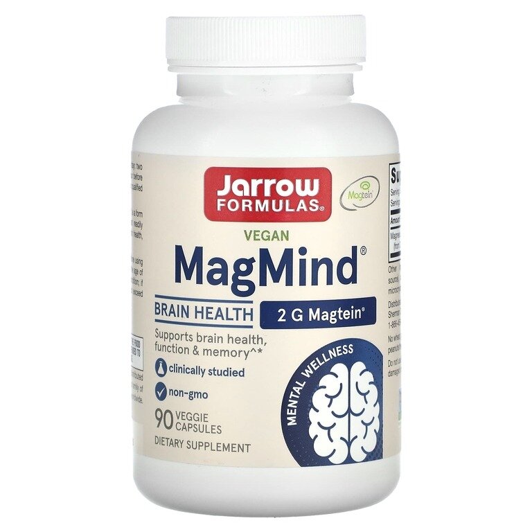 Jarrow Formulas Vegan MagMind здоровье мозга капсулы 144 мг 90 шт.