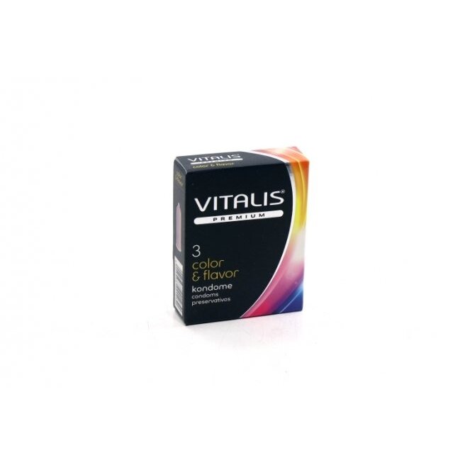 Презервативы Vitalis Premium color and flavor ширина 53 мм 3 шт.