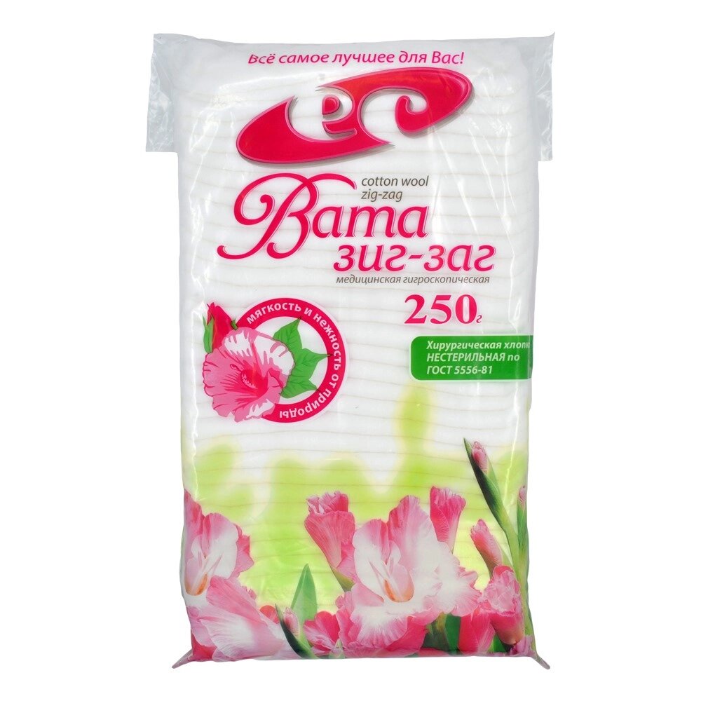 Вата нестерильная Зиг-Заг 250 г