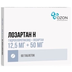 Лозартан-Н таблетки 12,5 мг+50 мг 60 шт.