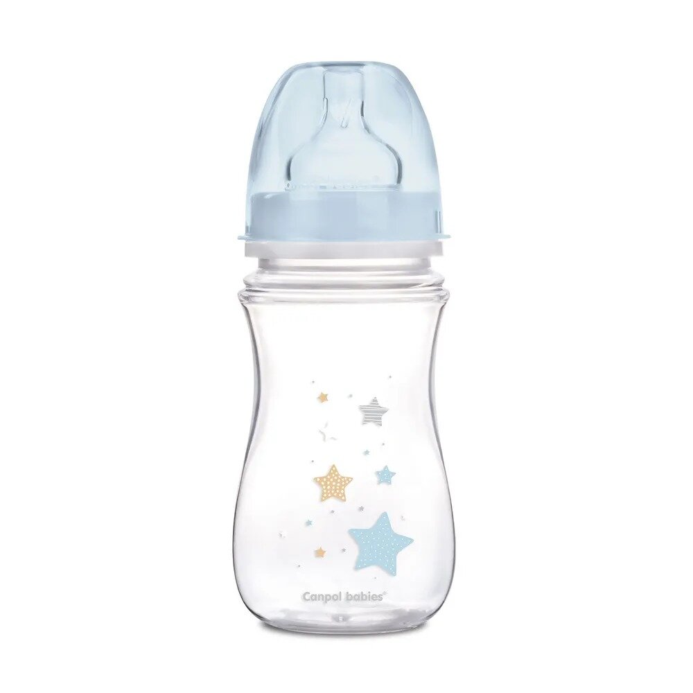 Бутылочка Canpol PP EasyStart Newborn baby с широким горлышком антиколиковая 3+ голубой 240 мл