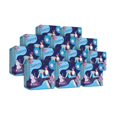 Прокладки женские гигиенические Систерс (Sisters) Classic Night 12 пачек по 8 шт 96 шт.