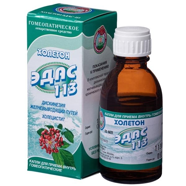 Холетон Эдас-113 капли для приема внутрь 100 доз 25 мл