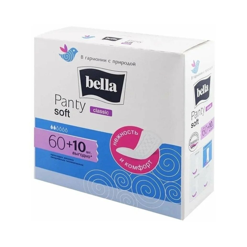 Прокладки ежедневные Bella Panty Soft Classic 60+10 шт.