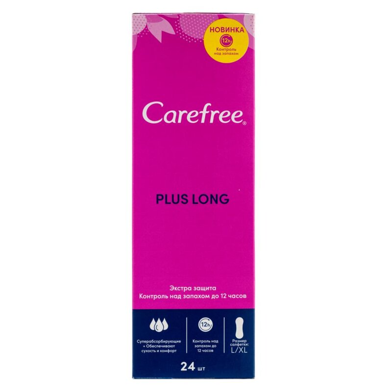 Салфетки ежедневные Carefree Plus Long 24 шт.