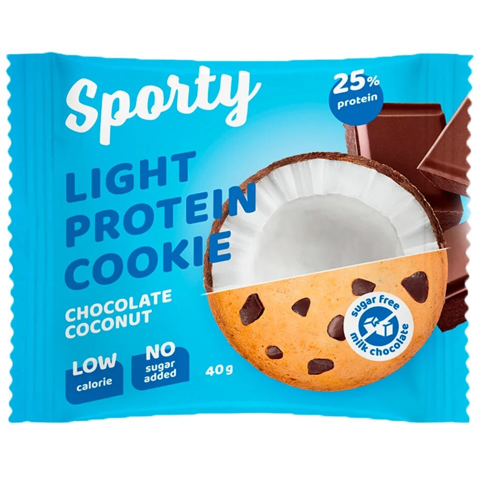 Печенье Sporty обогащенное белком шоколад-кокос 40 г