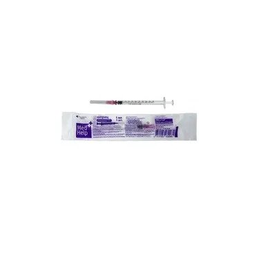 Шприц Медхелп 3-х компонентный 1 мл U100 29G 0,33Х13 мм 10 шт.