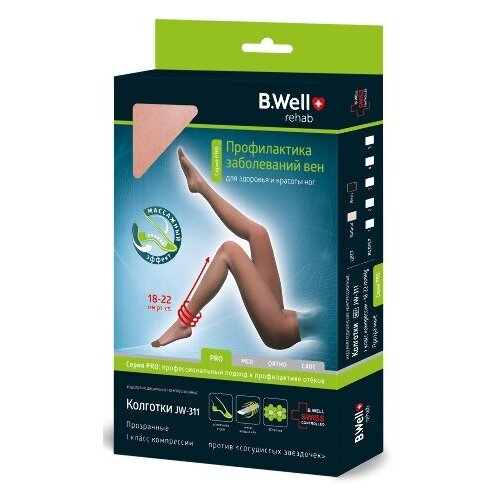 Колготки компрессионные B.Well Med JW-321 2 класс Nero р.3