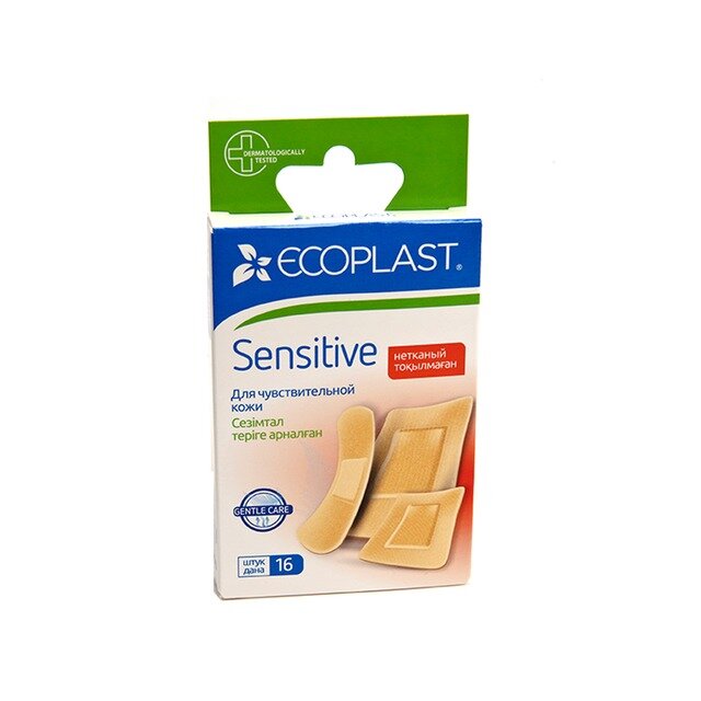 Пластырь Ecoplast медицинский нетканый sensitive 16 шт.