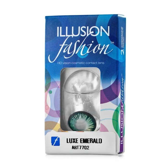 Линзы ILLUSION fashion Luxe emerald контактные 1 месяц -4.5/14.5/8.6 2 шт x1