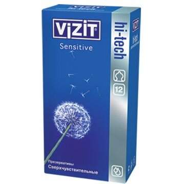 Презервативы Vizit Hi-tech Sensitive Сверхчувствительные 12 шт.