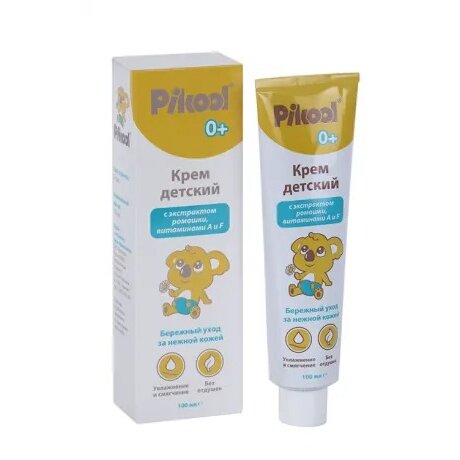Крем детский Pikool с экстрактом ромашки/витамином А и F 100 мл