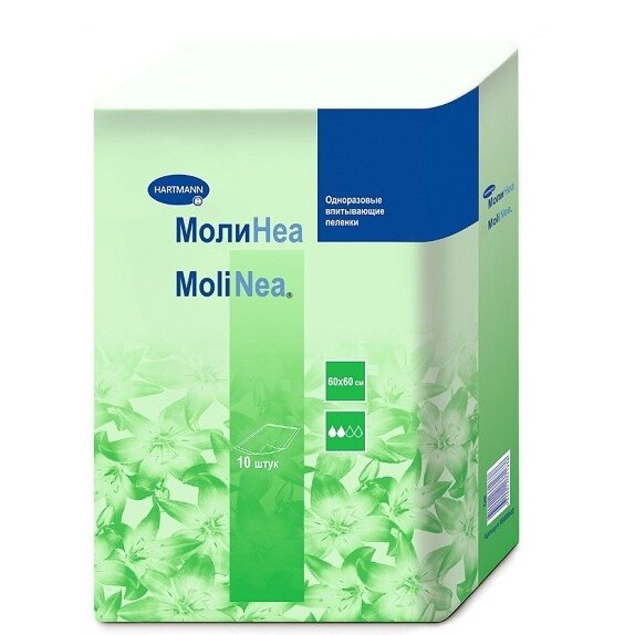Пеленки Hartmann MoliNea 60х60 см 10 шт.