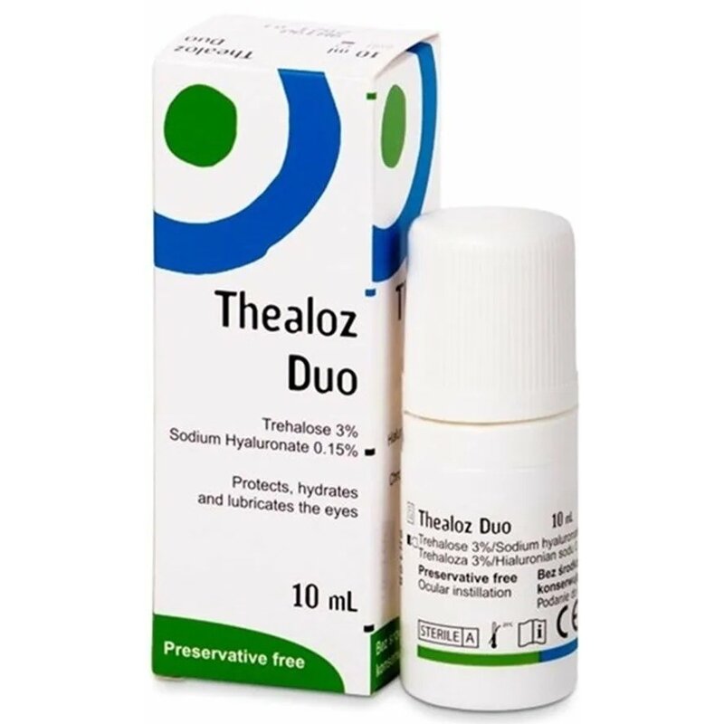 Теалоз-дуо раствор для глаз увлажняющий и смазывающий защитный 10 мл флакон-капельница