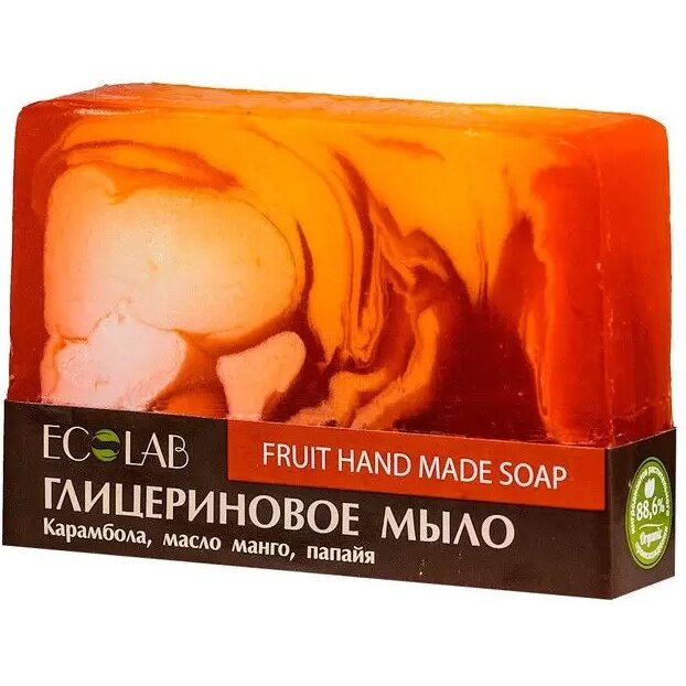 Мыло глицериновое EcoLab Fruit soap Карамбола, масло манго, папайя 130 г