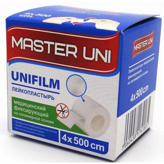 Мастер Юни Unifilm лейкопластырь на полимерной основе 4 х 500 см