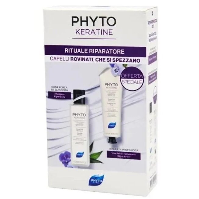 Набор Phyto Phytokeratine Фитосольба шампунь восстанавливающий 250 мл + маска-уход 150 мл