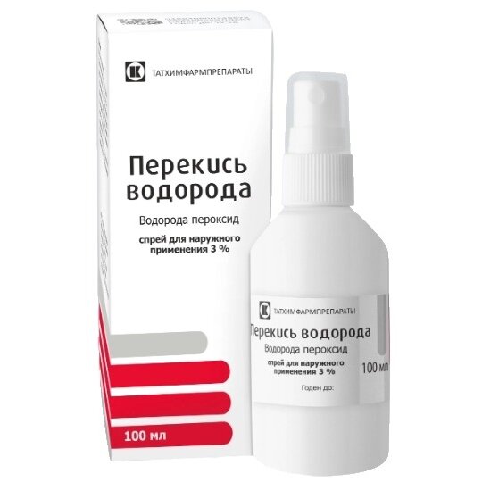 Перекись водорода 3% спрей 100 мл