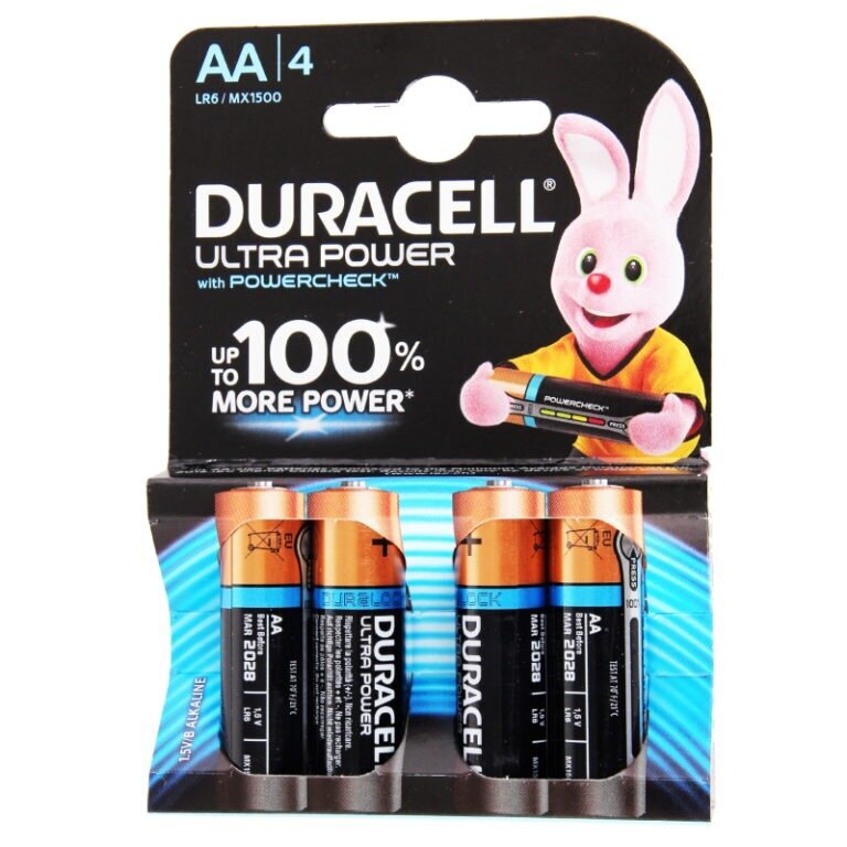 Duracell батарейка ultra power aa 4 шт.