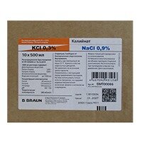 Калийнат раствор для инфузий 0,3%+0,9% 500 мл 10 шт.