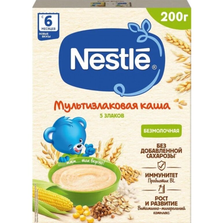 Каша безмолочная Nestle 5 злаков с 6 мес. 200 г