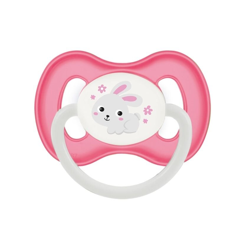 Пустышка Canpol babies силиконовая симметричная розовый 6-18 мес