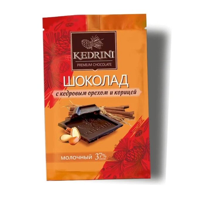 Шоколад молочный Kedrini с кедровым орехом и корицей 23 г
