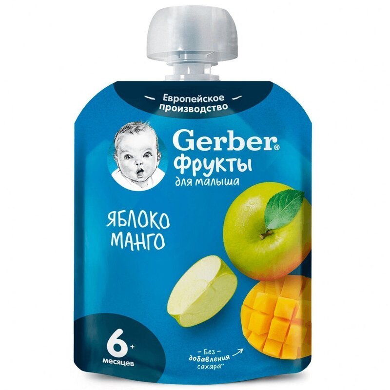 Gerber пюре яблоко манго 90г пауч