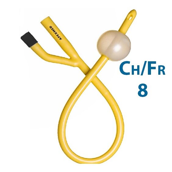Катетер по фолею 2-х ходовый ch/fr 8 apexmed