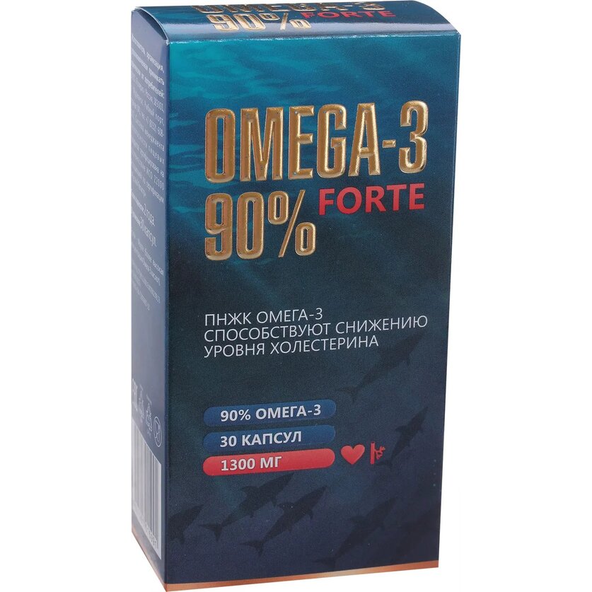 Кардиомега Премиум Омега-3 Форте 90% капсулы 1300 мг 30 шт.