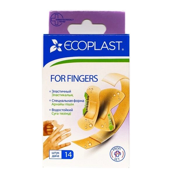 Ecoplast набор: пластырь мед. тканевый for fingers 120х20мм 5 шт. +72х19мм 5 шт. +63х45мм 4 шт.