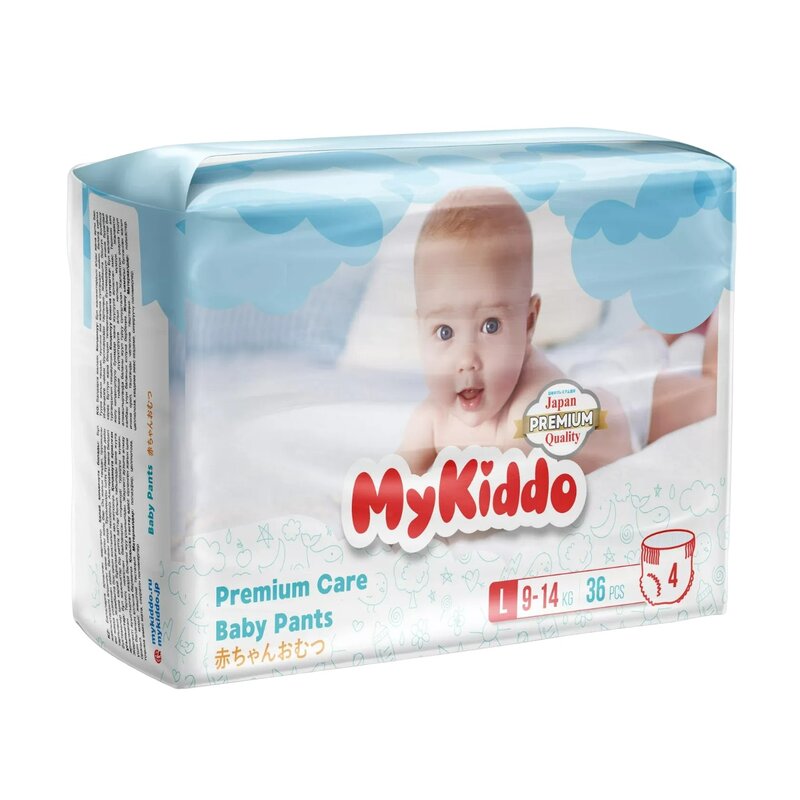 Подгузники-трусики MyKiddo Premium для детей L 9-14 кг 36 шт.