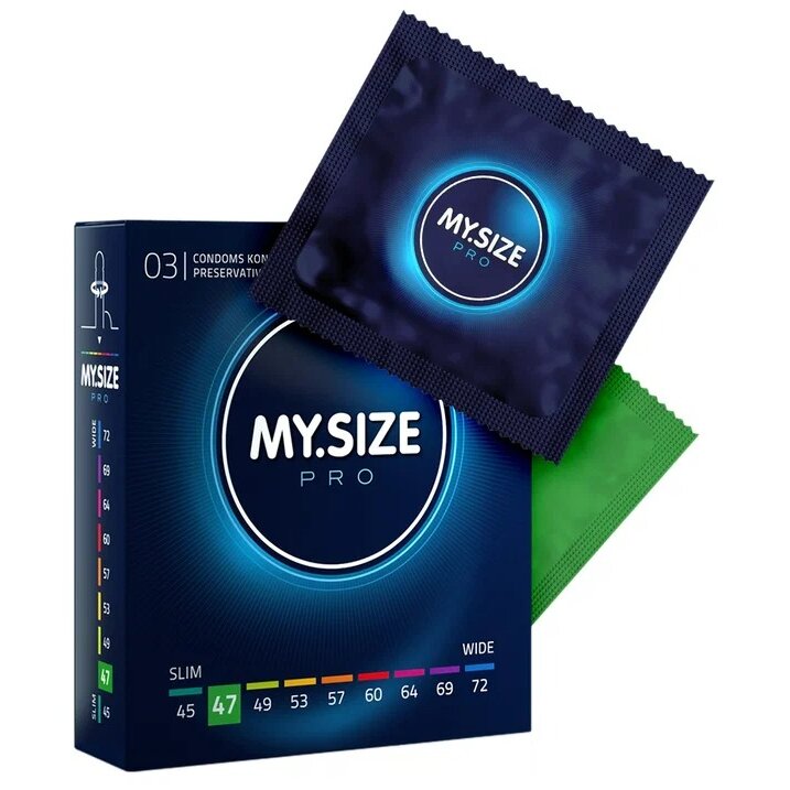 Презервативы MY SIZE ультратонкие большого размера 47 мм со смазкой 3 шт.