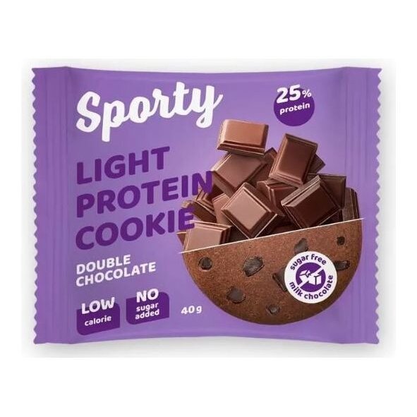 Печенье Sporty Protein Light протеиновое двойной шоколад 40 г