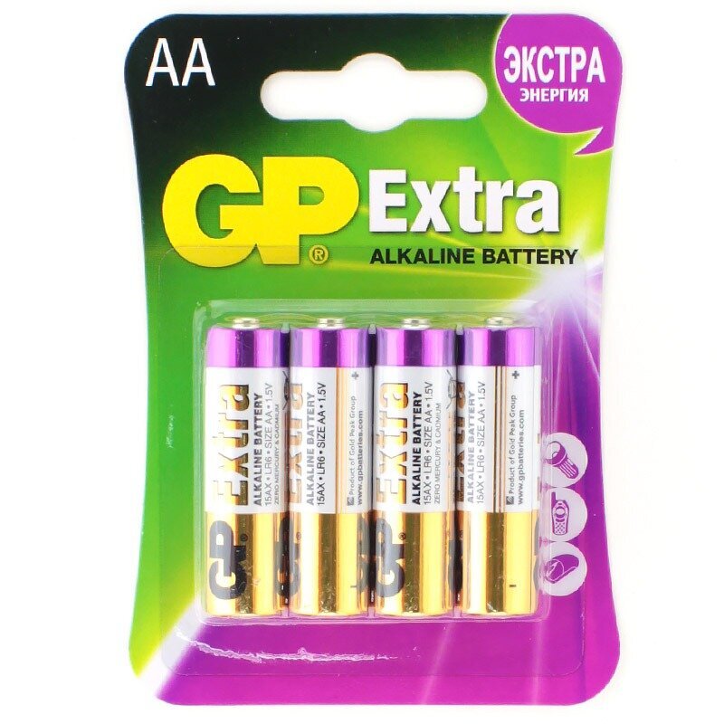 Gp extra alkaline батарейка 1.5v lr6 (aa) 4 шт.
