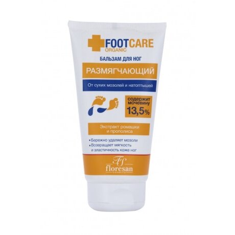 Бальзам Floresan Organic Foot Care для ног от сухих мозолей и натоптышей с экстрактом ромашки/прополиса 150 мл